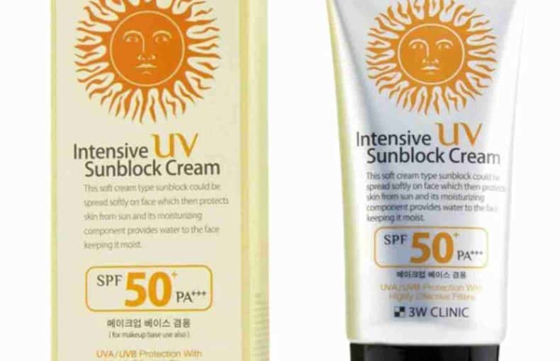 3W Clinic Intensive UV Sunblock Cream SPF50 Korean sunblock for all skin types